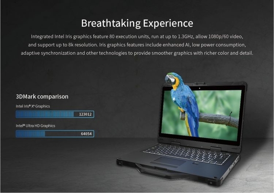 13,3 ordenador portátil rugoso industrial HDMI 1920x1080 de Windows 10 Intel de la pulgada
