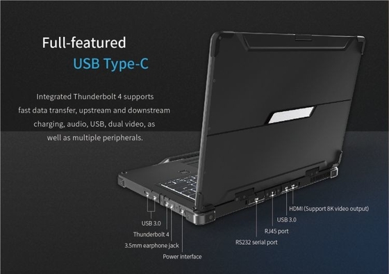 13,3 ordenador portátil rugoso industrial HDMI 1920x1080 de Windows 10 Intel de la pulgada