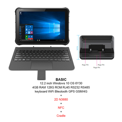 12,2 CPU rugosa 6Y30 de Intel de la tableta de la pulgada 1920x1200 Windows 10
