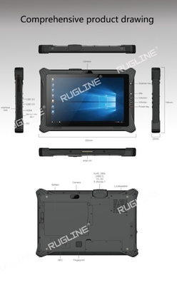 Tableta rugosa industrial Windows 10 de RUGLINE con NFC 1D/2.o escáner