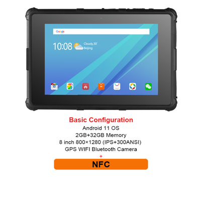 Pulgada rugosa 800X1280 IPS GPS IP67 Smart RF8R del Tablet PC 8 del OS de Android